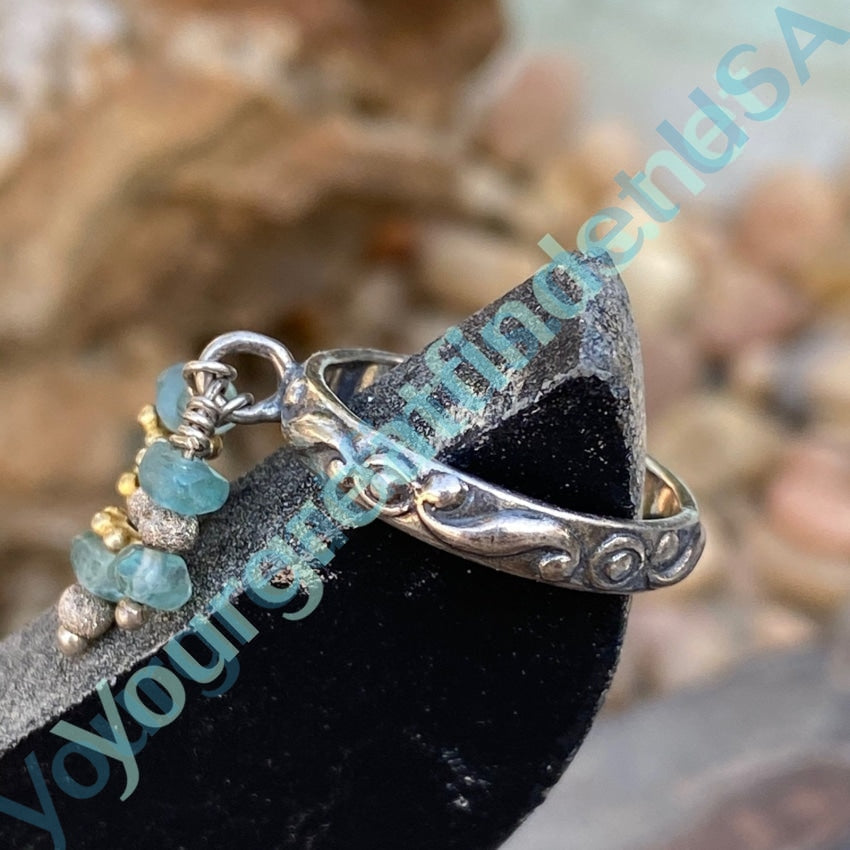 Sterling Silver Charm Ring with Apatite Size 6 Yourgreatfinds