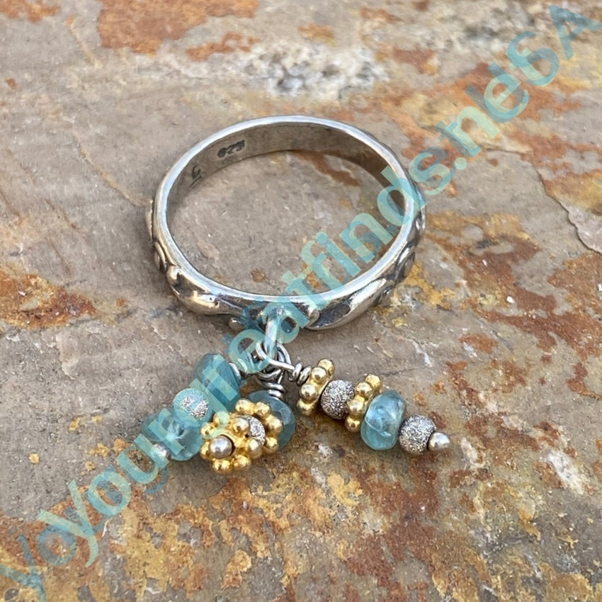 Sterling Silver Charm Ring with Apatite Size 6 Yourgreatfinds