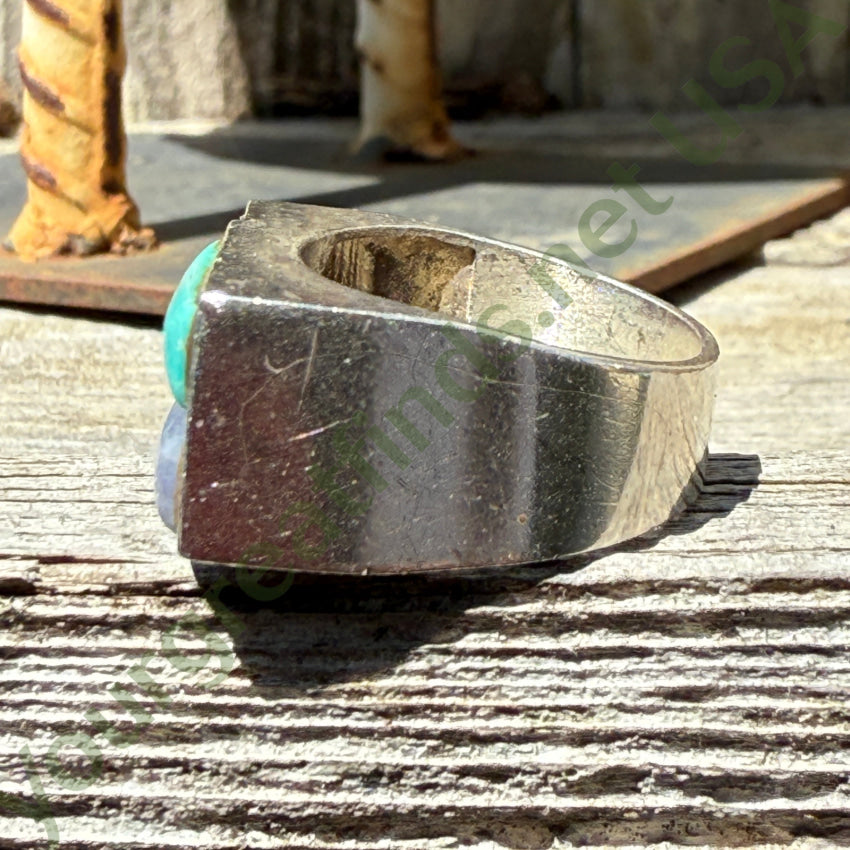 Sterling Silver Charoite & Turquoise Ring Size 7 ring