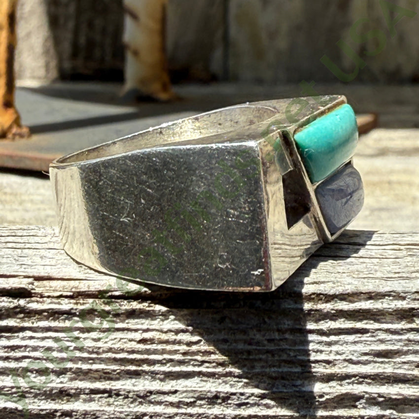 Sterling Silver Charoite & Turquoise Ring Size 7 ring