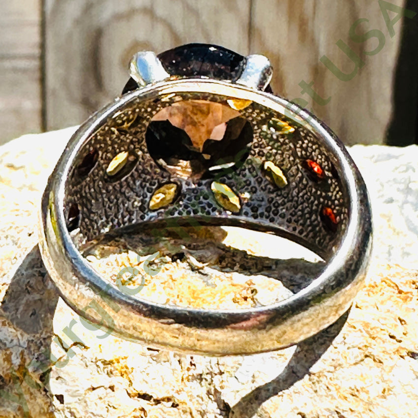 Sterling Silver & Citrine Ring Size 8 Rings