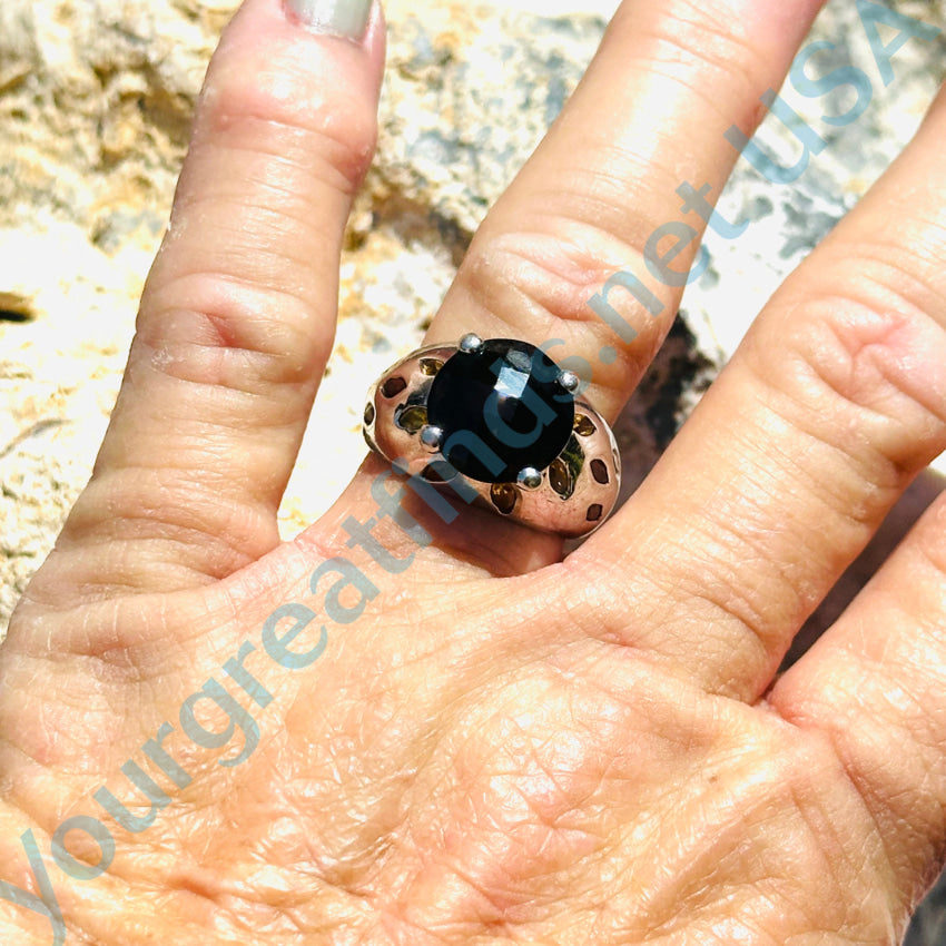 Sterling Silver & Citrine Ring Size 8 Rings