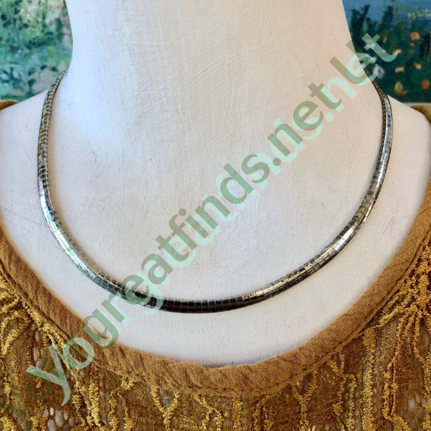 Sterling Silver Collar Chain Necklace 16" Long Yourgreatfinds