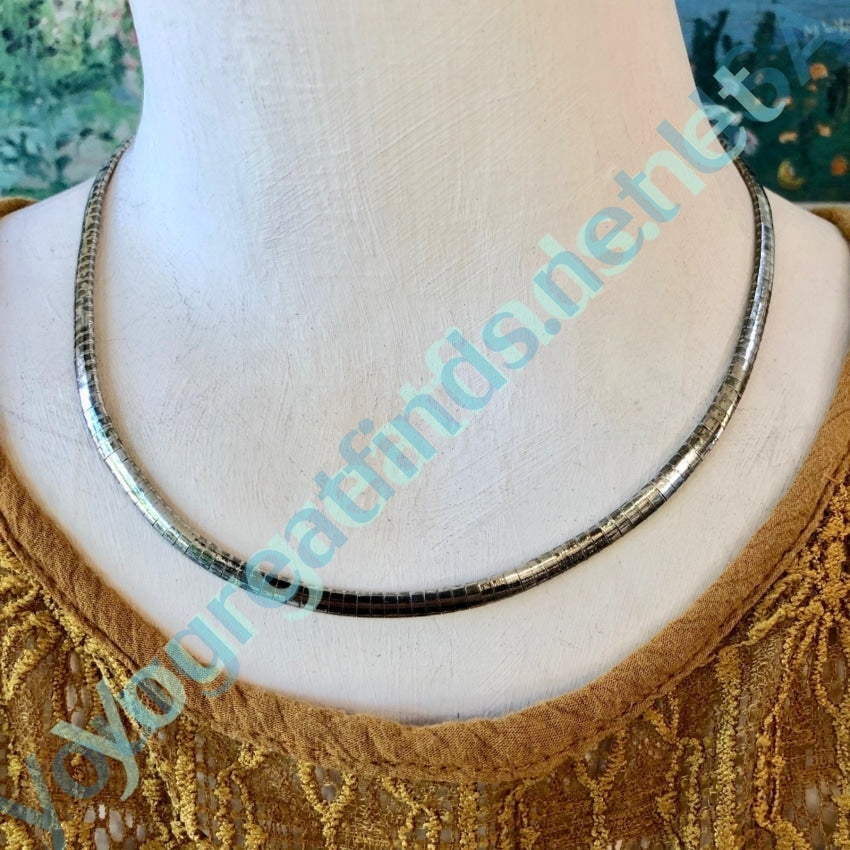 Sterling Silver Collar Chain Necklace 16&quot; Long Yourgreatfinds