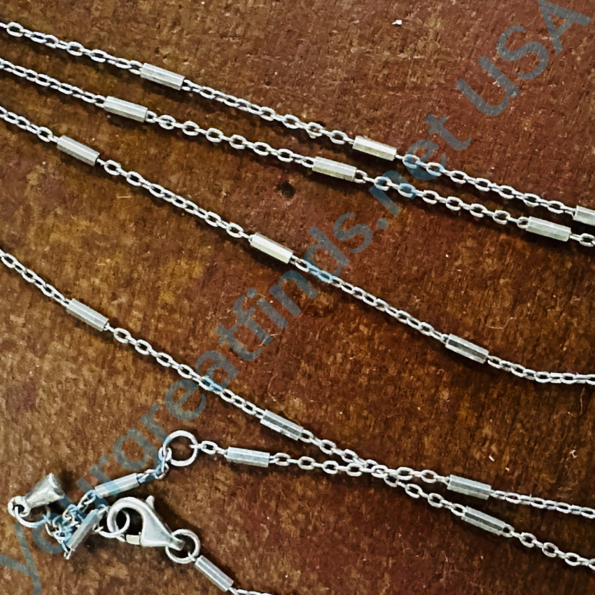 Sterling Silver Cross Necklace Fancy Bar Link Chain Necklace