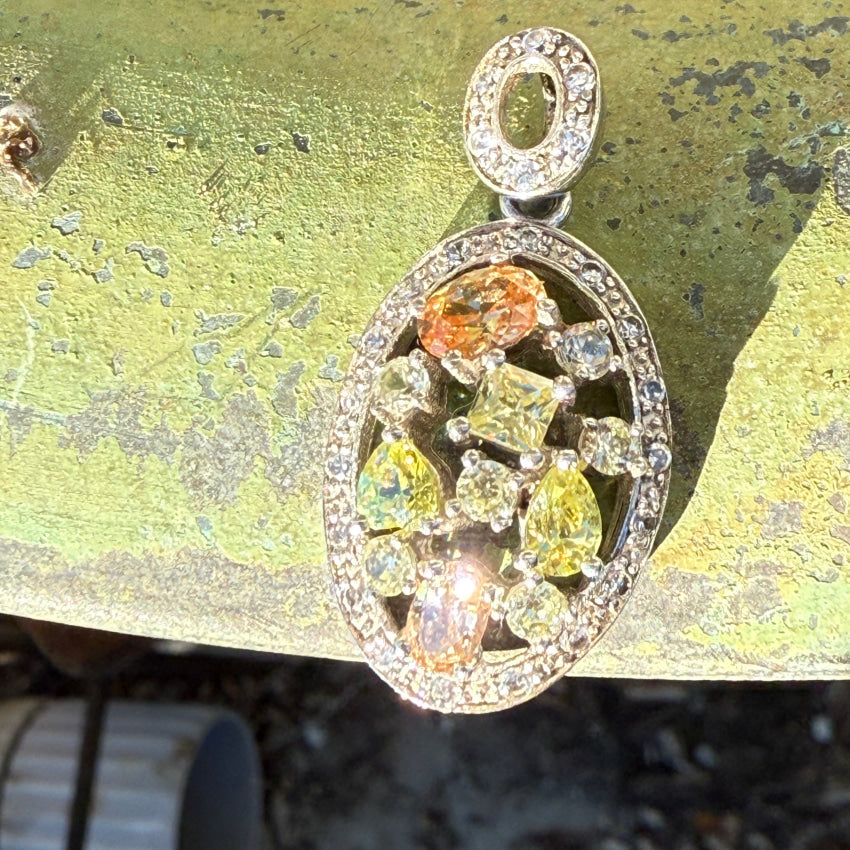 Sterling Silver & Cubic Zirconia Cluster Pendant pendant