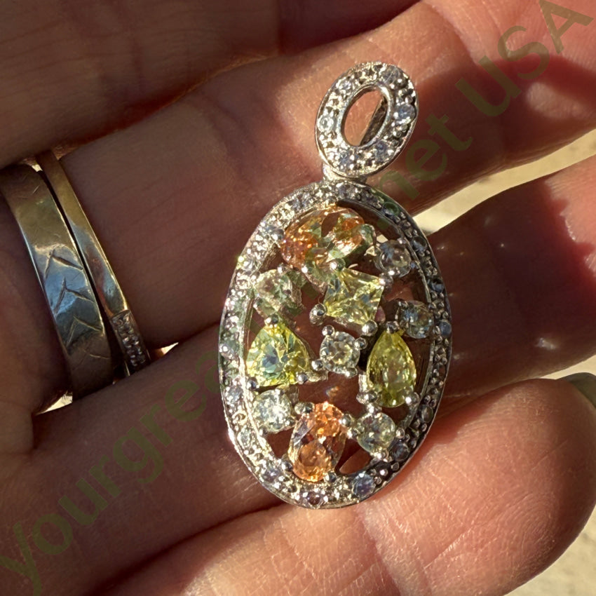 Sterling Silver & Cubic Zirconia Cluster Pendant pendant