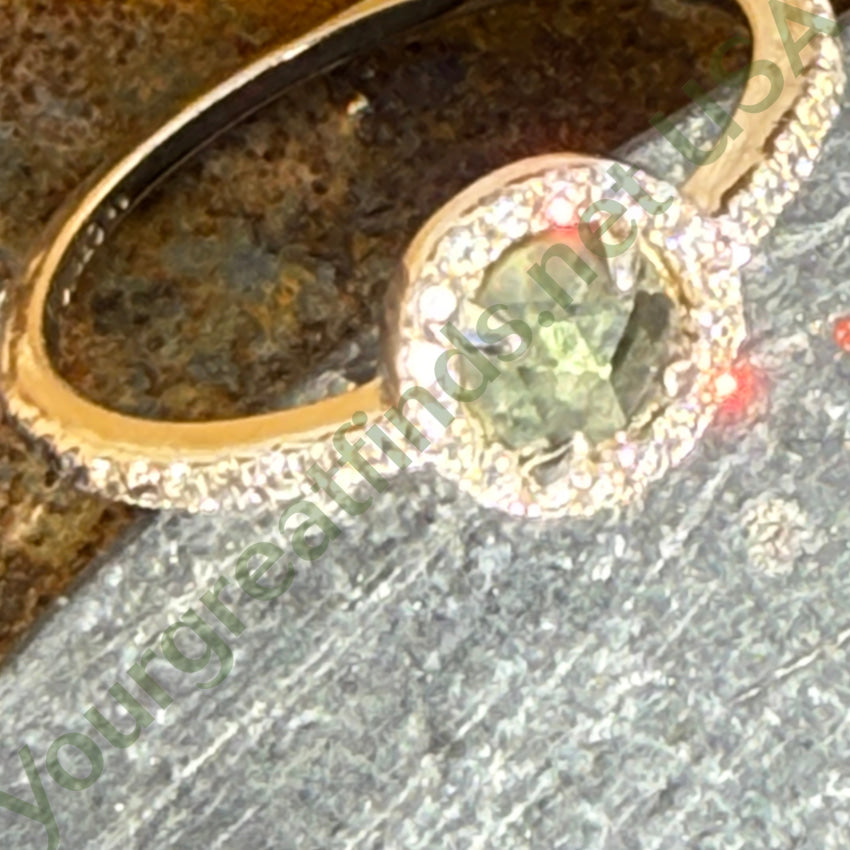 Sterling Silver Cubic Zirconia Halo Ring Size 6 3/4 ring