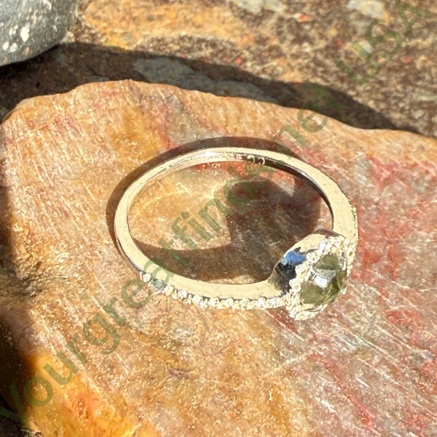 Sterling Silver Cubic Zirconia Halo Ring Size 6 3/4 ring