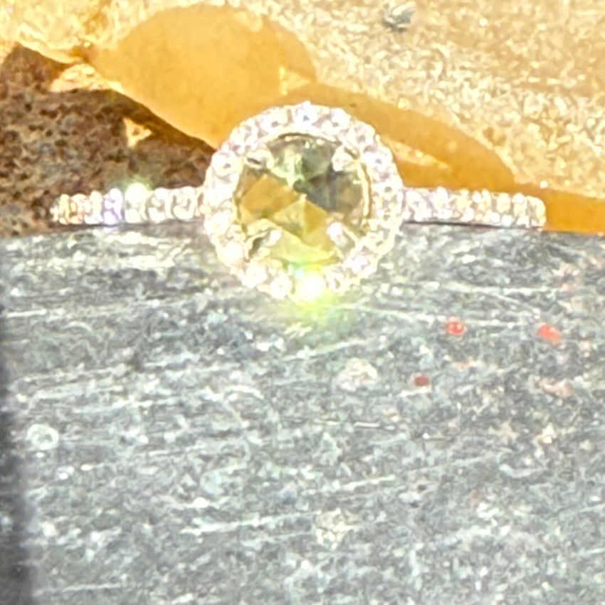 Sterling Silver Cubic Zirconia Halo Ring Size 6 3/4 ring