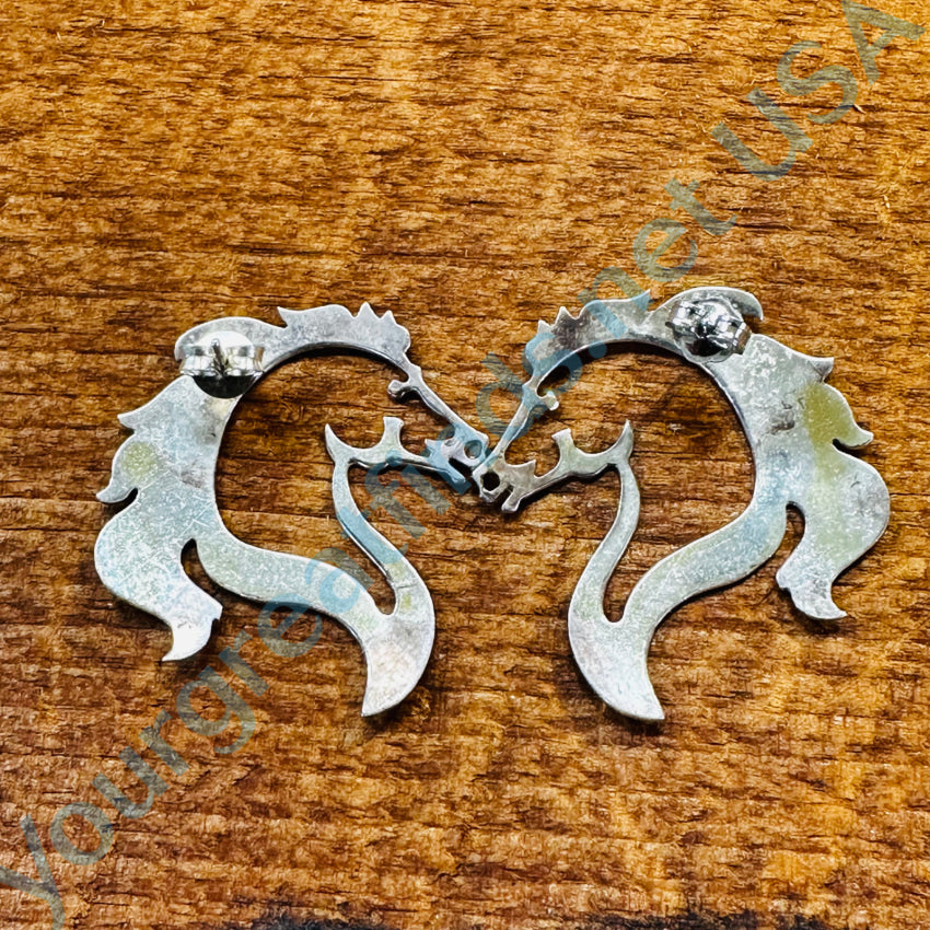 Sterling Silver Cut-Out Horse Pierced Post Earrings Earrings