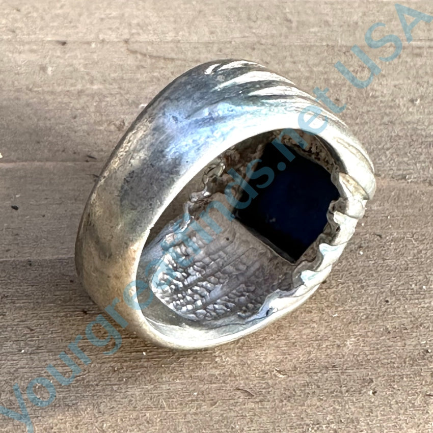 Sterling Silver Denim Blue Lapis Lazuli Ring Size 9