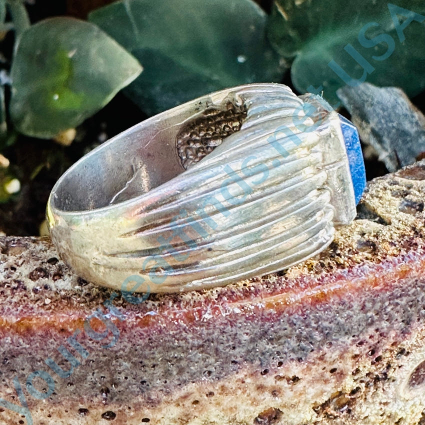 Sterling Silver Denim Blue Lapis Lazuli Ring Size 9
