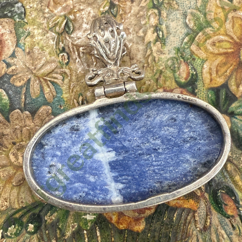 Sterling Silver Denim Blue Sodalite Pendant pendant