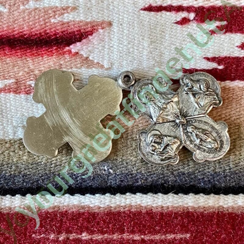 Sterling Silver Devotional Metal Four Way Cross Pendant 2 Piece Yourgreatfinds