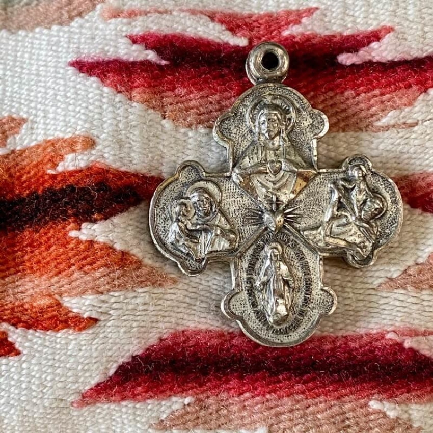 Sterling Silver Devotional Metal Four Way Cross Pendant 2 Piece Yourgreatfinds