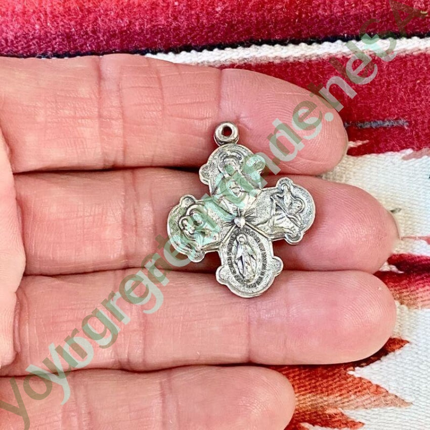 Sterling Silver Devotional Metal Four Way Cross Pendant 2 Piece Yourgreatfinds