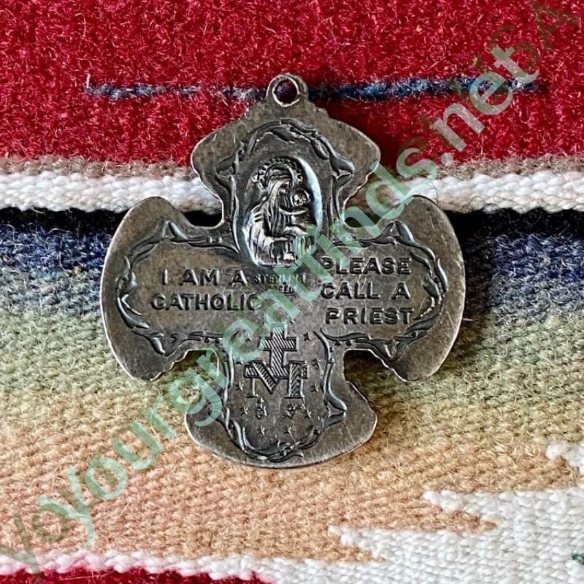 Sterling Silver Devotional Metal Four Way Cross Pendant Yourgreatfinds