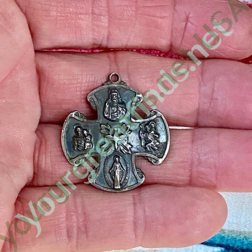 Sterling Silver Devotional Metal Four Way Cross Pendant Yourgreatfinds