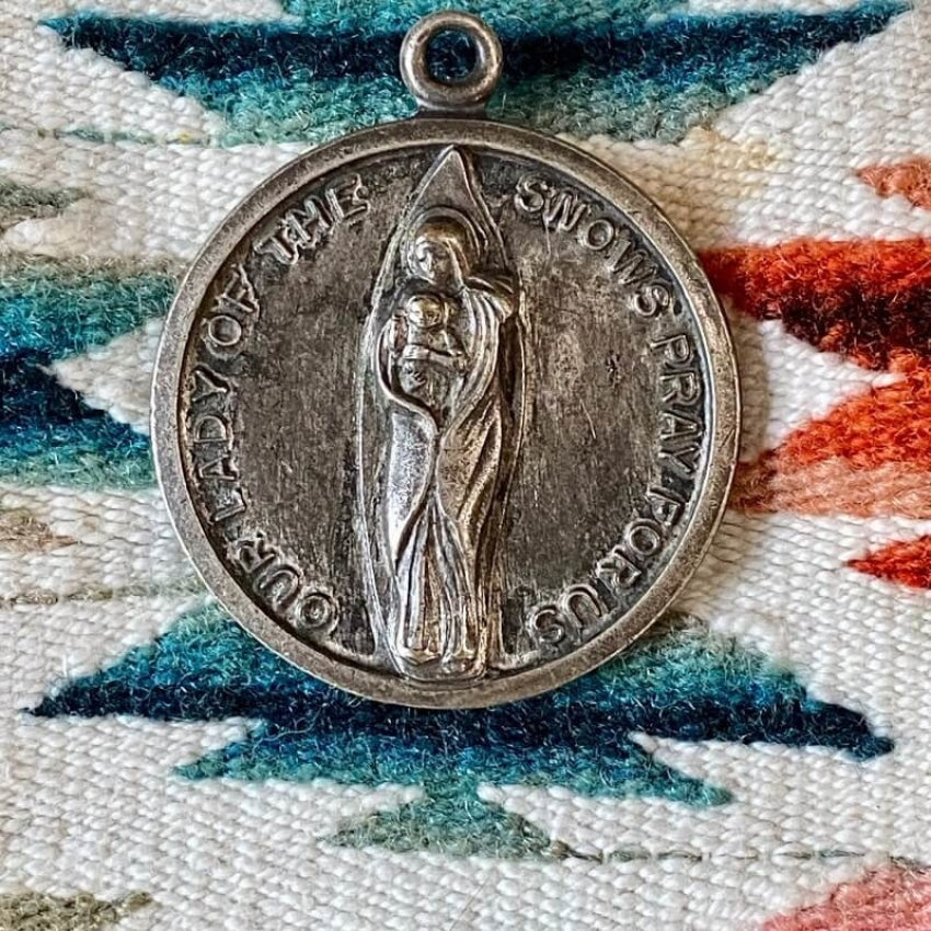 Sterling Silver Devotional Metal Pendant Our Lady of the Snows Yourgreatfinds