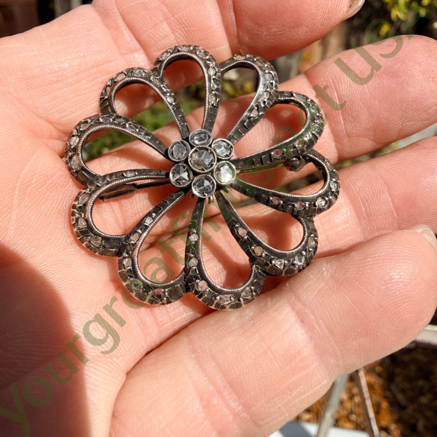 Sterling Silver Diamond Brooch 14 karat Gold Pin brooch pin