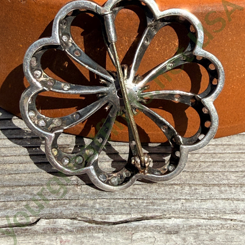 Sterling Silver Diamond Brooch 14 karat Gold Pin brooch pin