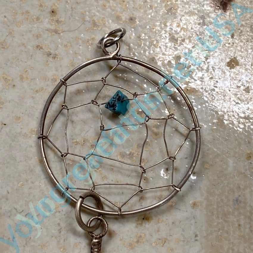Sterling Silver Dreamcatcher Pendant with Turquoise Yourgreatfinds