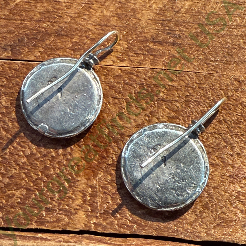 Sterling Silver Egyptian Revival Bastet Medallion Pierced Earrings earrings