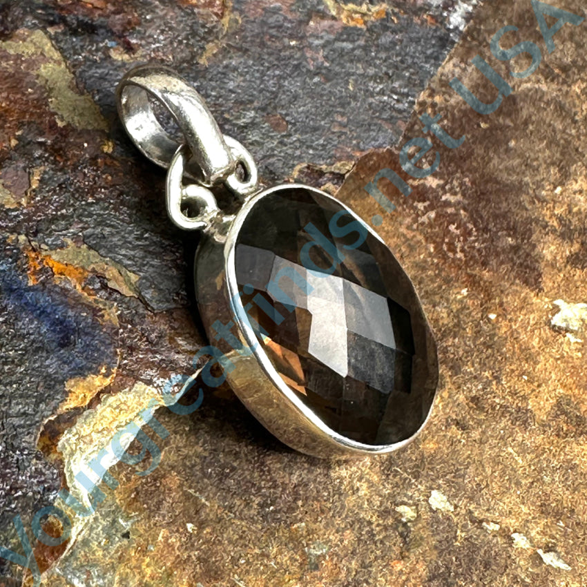 Sterling Silver & Faceted Smoky Citrine Pendant Pendant