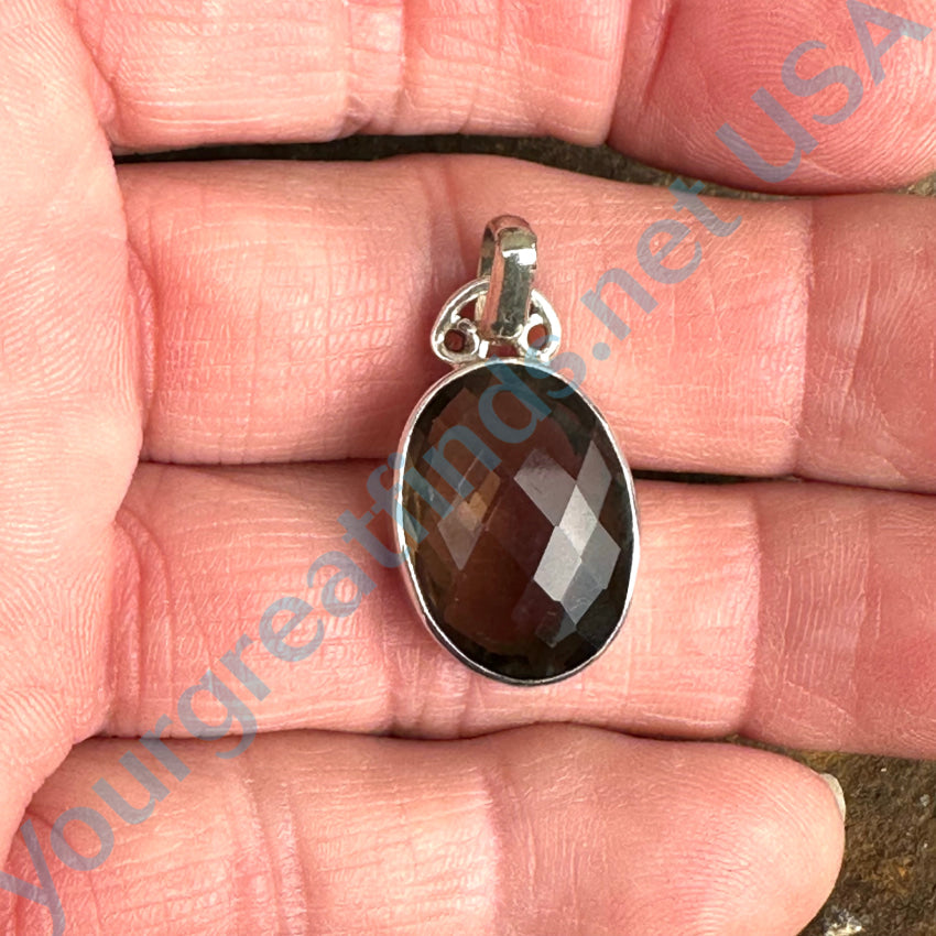 Sterling Silver & Faceted Smoky Citrine Pendant Pendant