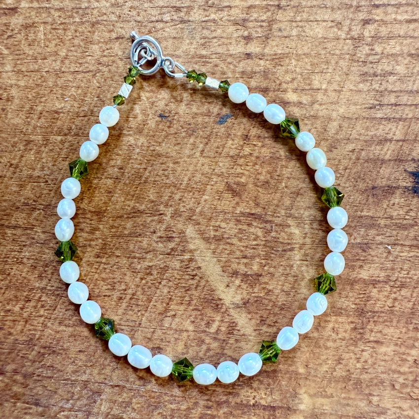Sterling Silver & Freshwater Pearl Beaded Bracelet Test bracelet