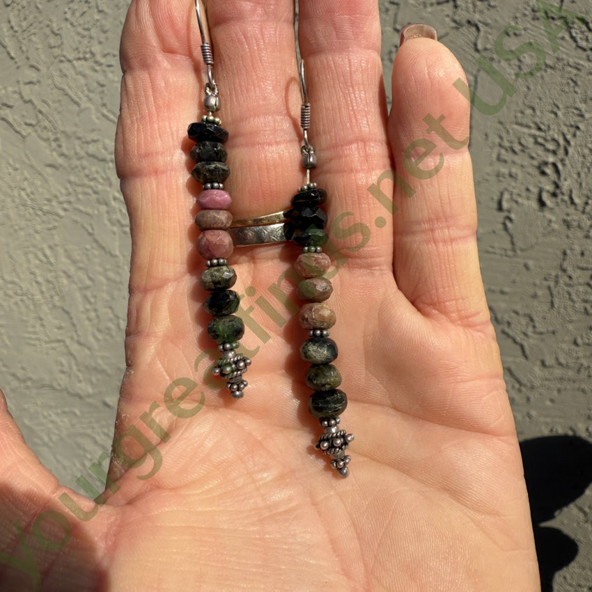 Sterling Silver Gemstone Beaded Shoulder Duster Earrings Earrings