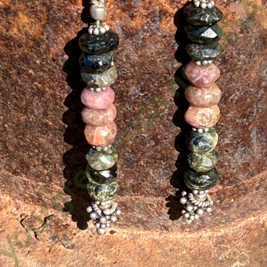 Sterling Silver Gemstone Beaded Shoulder Duster Earrings Earrings