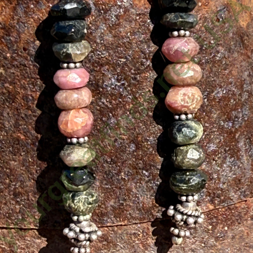 Sterling Silver Gemstone Beaded Shoulder Duster Earrings Earrings