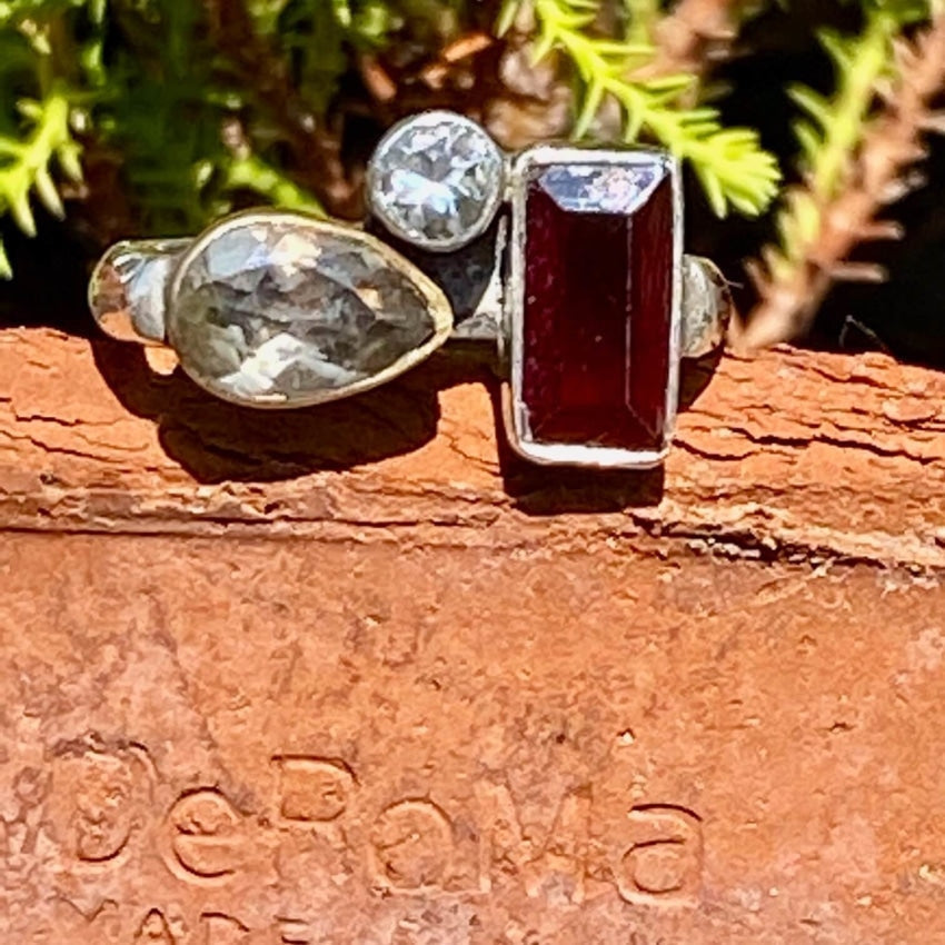 Sterling Silver Gemstone Ring Size 8 Yourgreatfinds