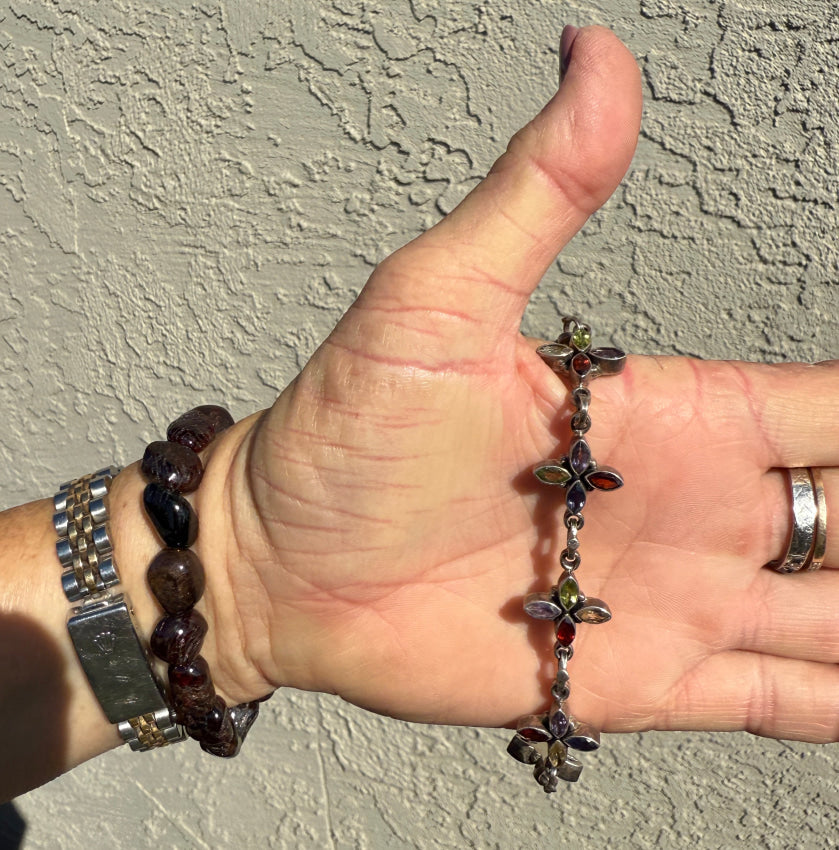 Sterling Silver & Gemstone Tennis Bracelet bracelet