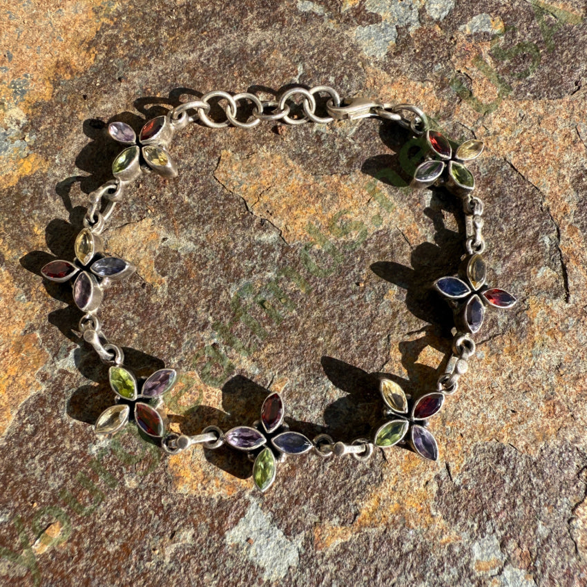 Sterling Silver & Gemstone Tennis Bracelet bracelet