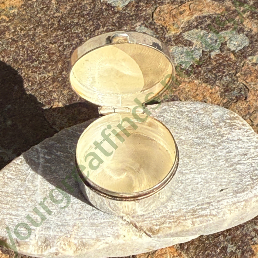 Sterling Silver & Genuine Star Sapphire Pillbox Pill Box pillbox