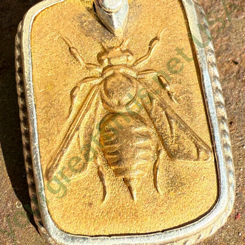 Sterling Silver & Gold Bee Pendant ring