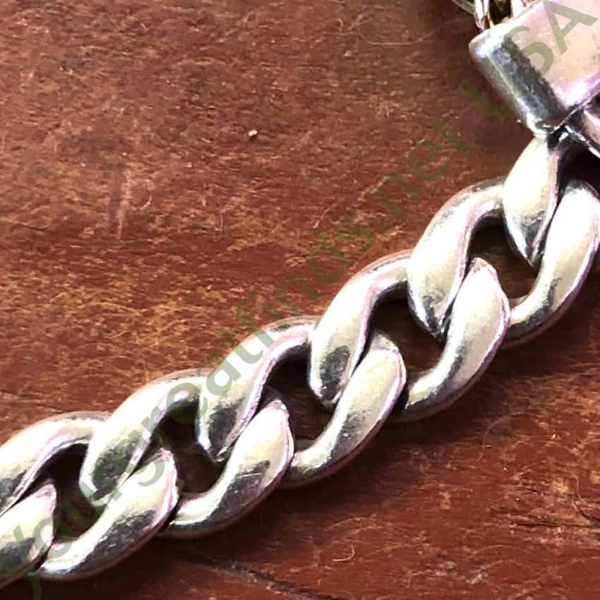 Sterling Silver & Gold Filled Chain Bracelet Coin At Clasp Bracelet