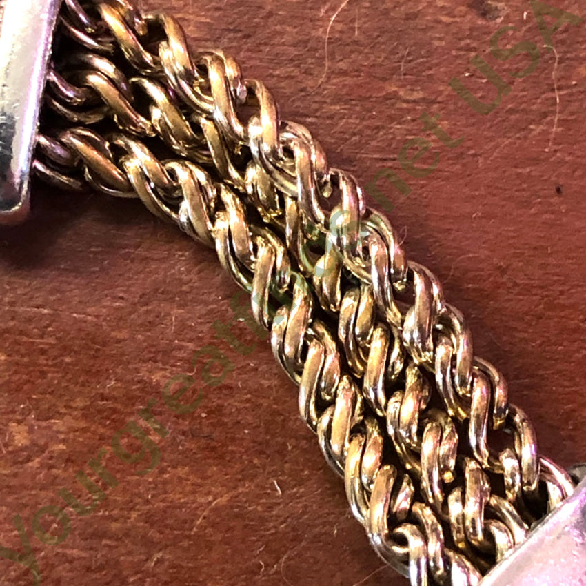 Sterling Silver & Gold Filled Chain Bracelet Coin At Clasp Bracelet