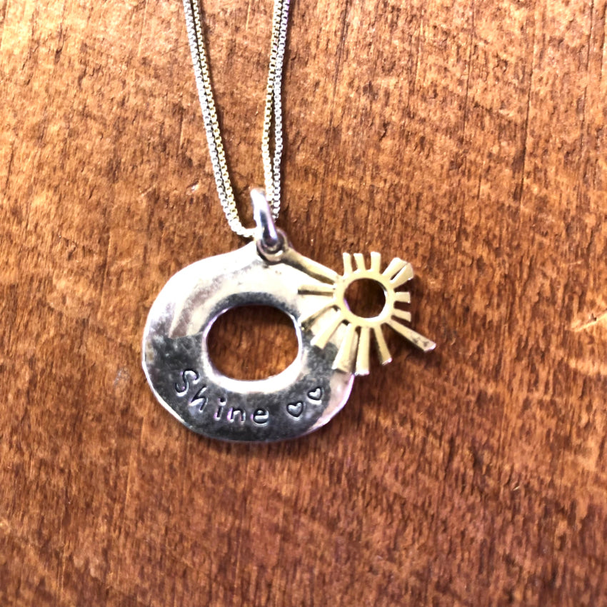 Sterling Silver & Gold Sun Shine Necklace Necklace