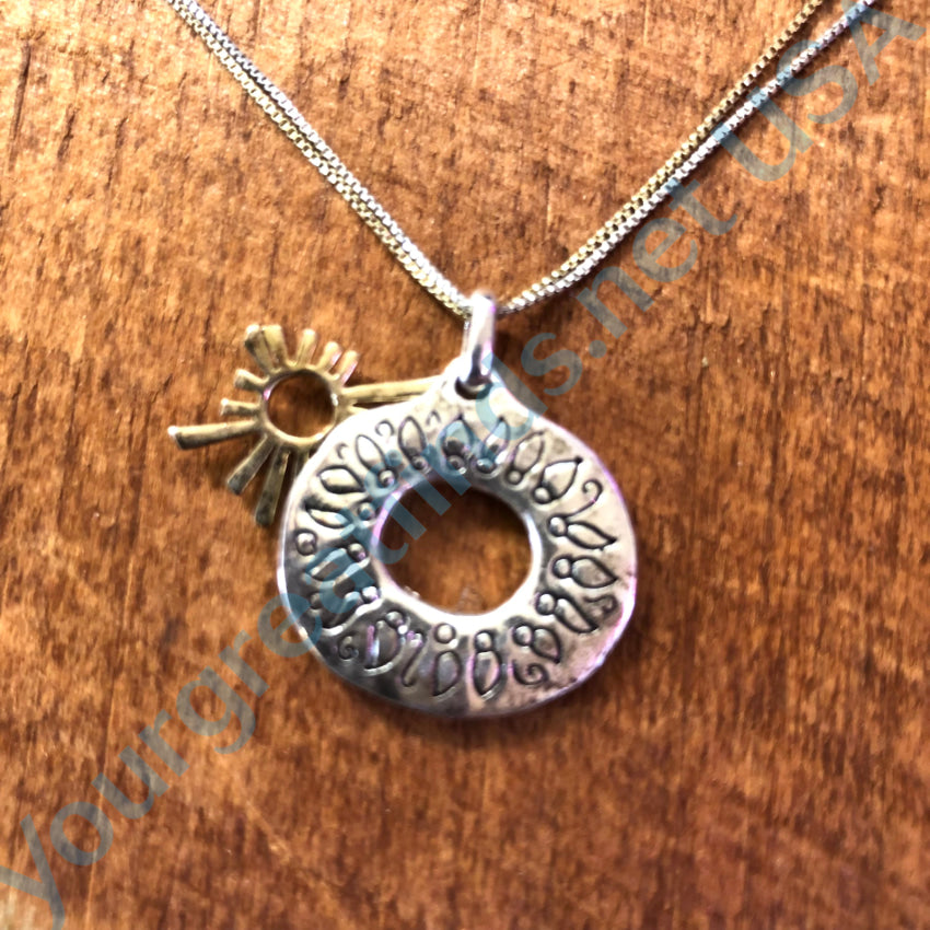 Sterling Silver & Gold Sun Shine Necklace Necklace