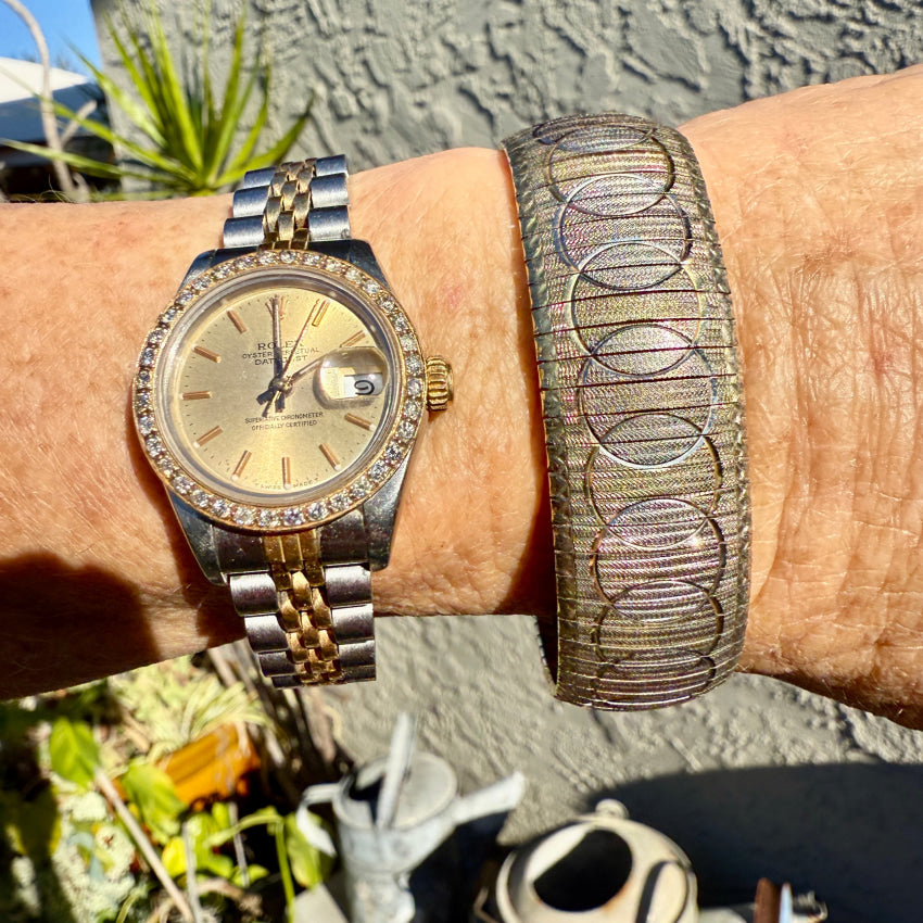 Sterling Silver & Gold Vermeil Flex Bracelet Milor Italy bracelet