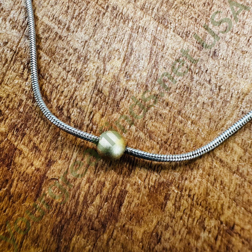 Sterling Silver & Gold Washed Bead Cable Chain Necklace Apparel Accessories