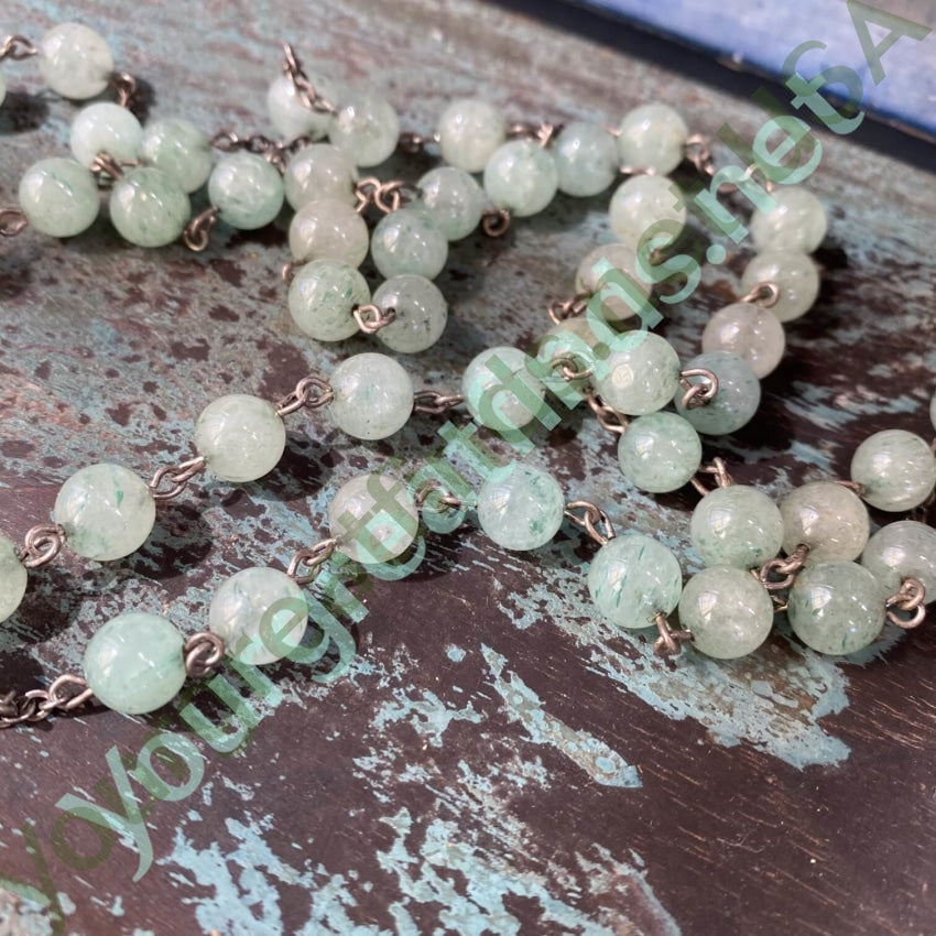 Sterling Silver Green Jade Bead Rosary Vintage Chapel Yourgreatfinds