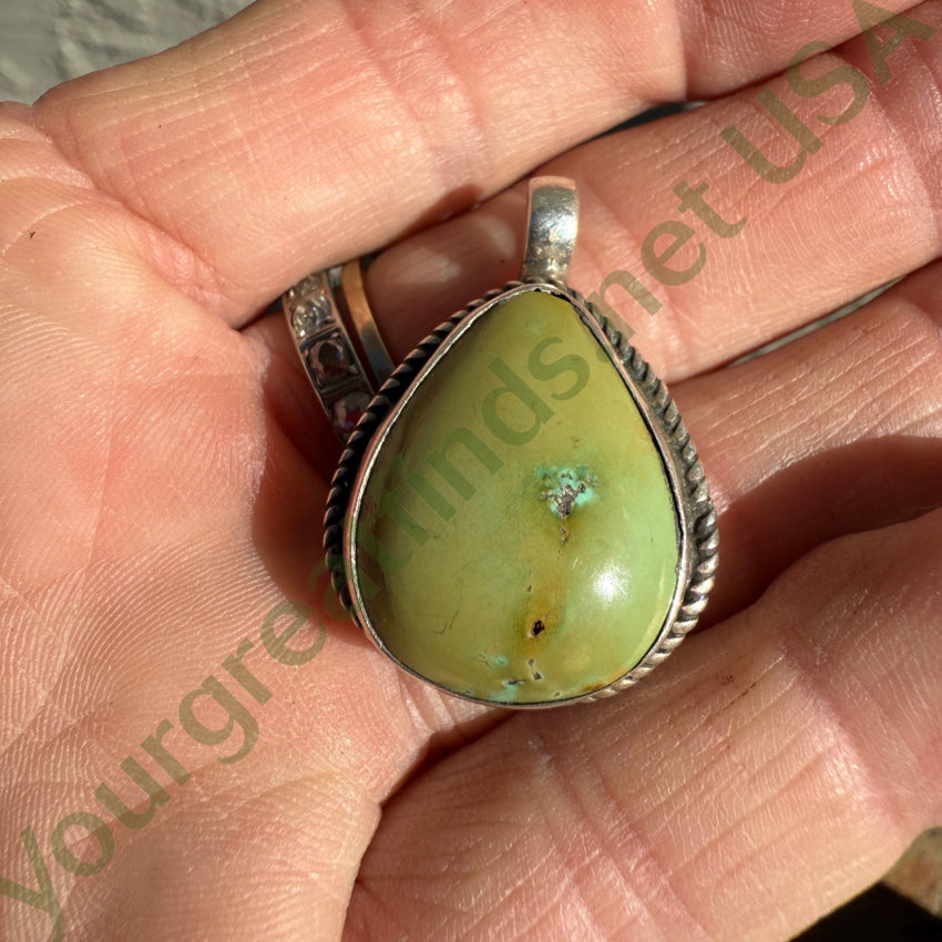Sterling Silver & Green Turquoise Pendant pendant