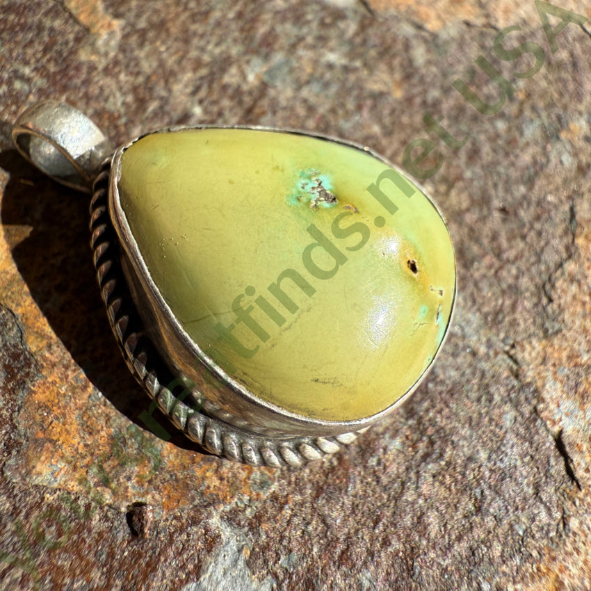 Sterling Silver & Green Turquoise Pendant pendant