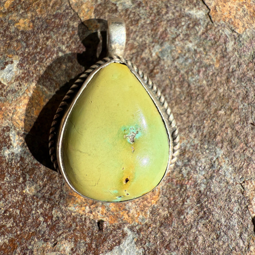 Sterling Silver & Green Turquoise Pendant pendant