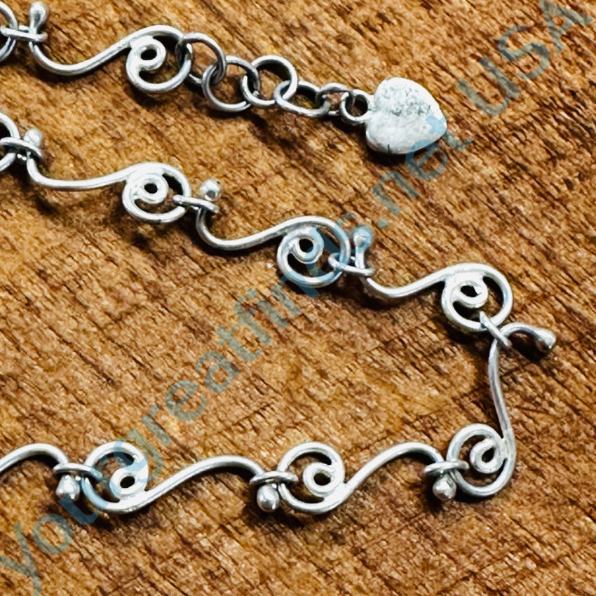 Sterling Silver Hand Spiraled Chain Anklet Anklet